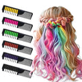 6-Color Hair Chalk Comb Set for Kids - Washable & Temporary