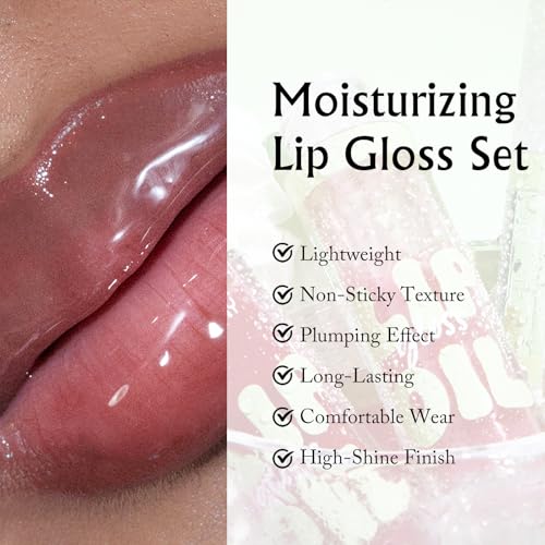 Hydrating Lip Oil & Liner Set - 4 Colors, High Shine