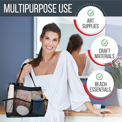 Masirs Mesh Shower Caddy - 9 Pocket Portable Organizer Tote