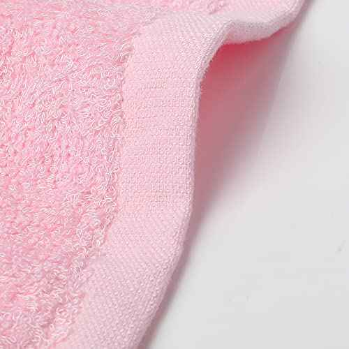 Yoofoss Washcloths Towel Set 10 Pack Baby Rayon Derived from Bamboo Wash Cloth for Bathroom-Hotel-Spa-Kitchen Multi-Purpose Fingertip Towels and Face Cloths 10'' x 10'' - Pink