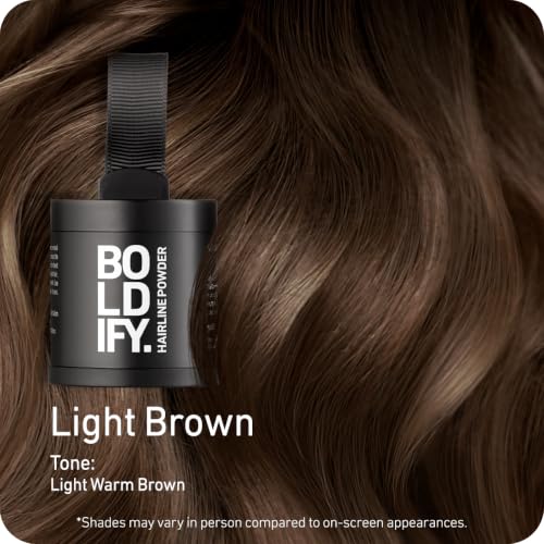 Boldify Hairline Powder Root Touch Up Light Brown 10g - Instant Concealer & Natural Finish