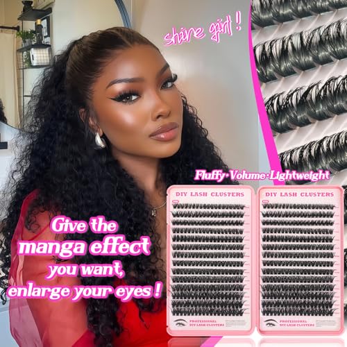 OOPPOO 532 Pcs Fluffy Eyelash Clusters Kit with Bond & Remover