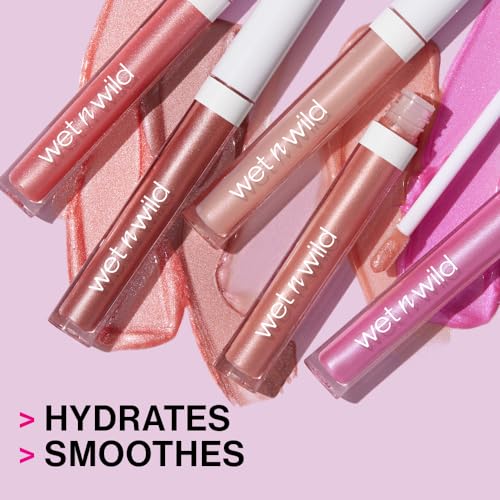 wet n wild MegaSlicks Lip Gloss, Ultra-Glossy, Vitamin-E Enriched, Ultra-Gloss High Shine Moisturizing, Cruelty-Free & Vegan - Sun Glaze