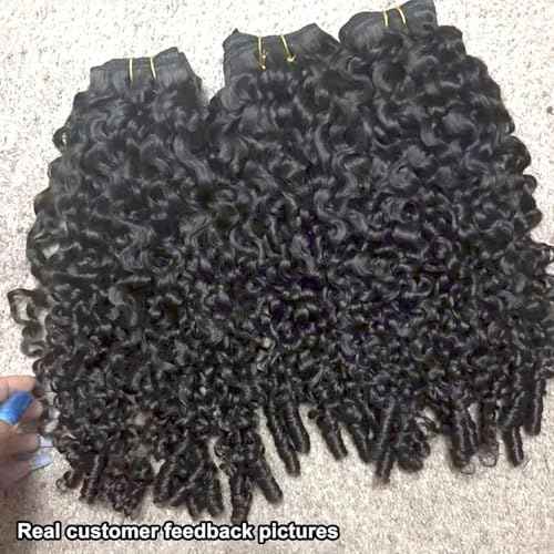 YMS 3C4A Burmese Curly Human Hair Bundles 22 Inch 1 Curly Bundles Unprocessed Burmese Raw Hair Extension Real Human Hair 16A Natural Color Spiral Curly End Human Hair Weft Extensions