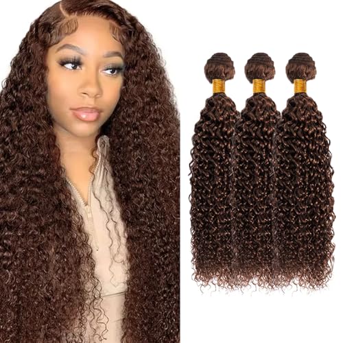 #4 Kinky Curly Human Hair Bundles - Dark Brown