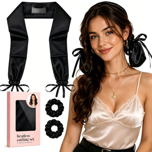 Heatless Curling Headband Set with Comb & Scrunchies
