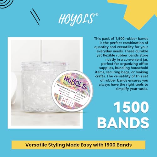 Clear Hair Ties 1500pcs Mini Elastic Bands for Women Girls