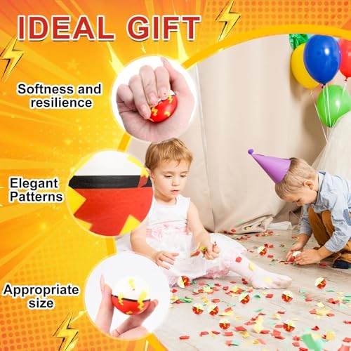 24 Cartoon Stress Balls 1.57" Red & White Fidget Toys