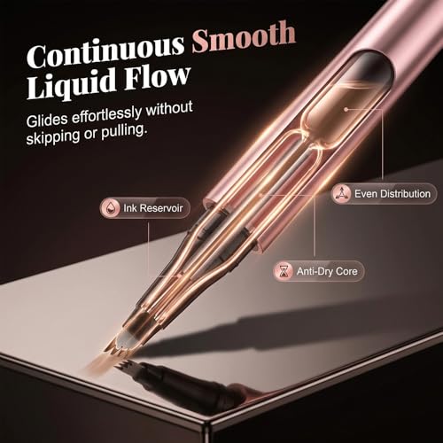 4-Tip Microblading Eyebrow Pen - Waterproof & Long-Lasting (Black)
