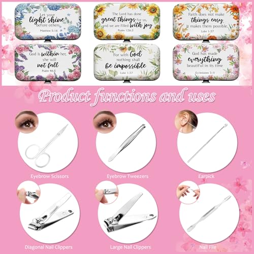 Gisafai 12 Set Employee Appreciation Bible Gift Set for Women Christian Thank You Manicure Nail Clipper Bulk for Employees Teachers Office Coworkers Nurse