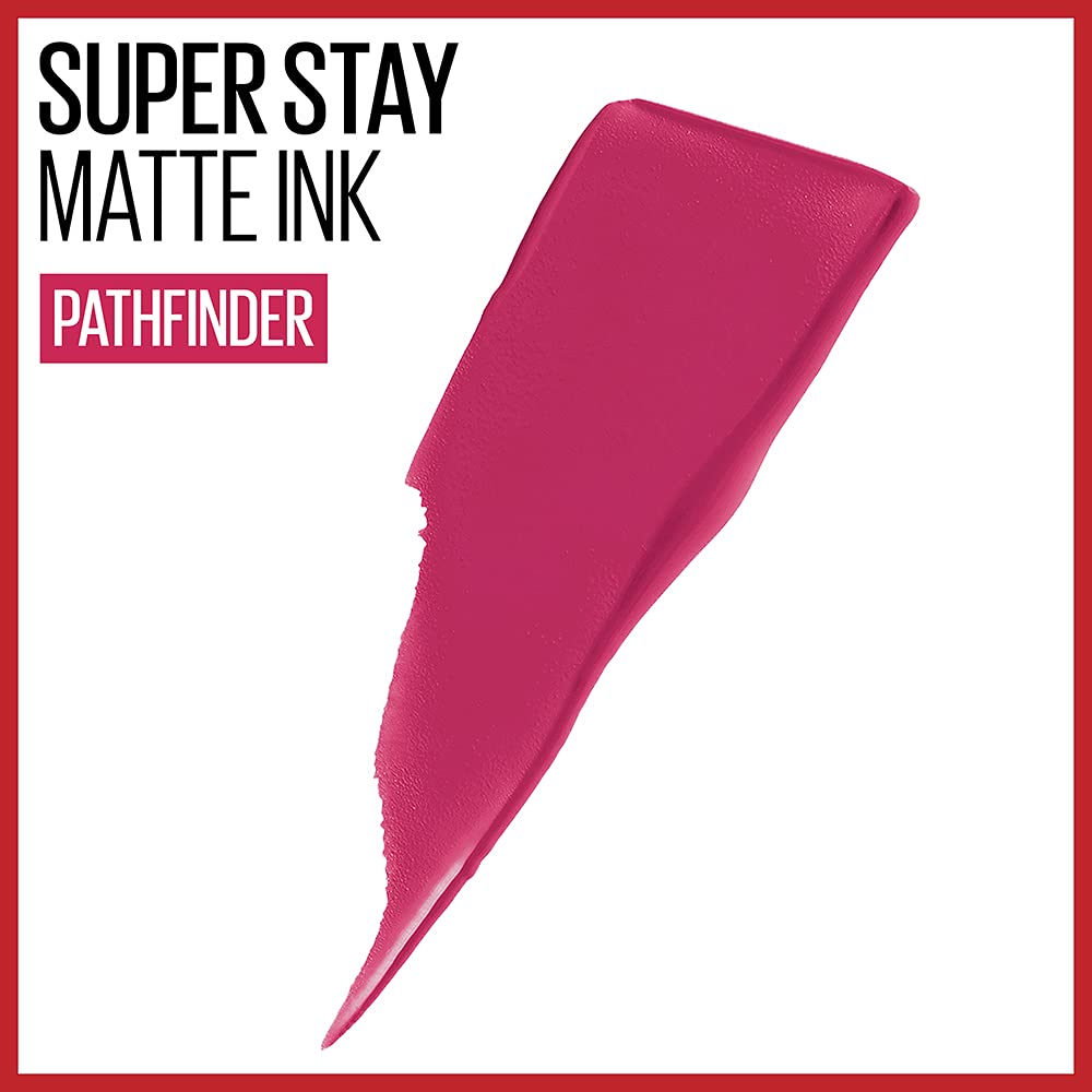 Maybelline Super Stay Matte Ink Liquid Lipstick Makeup, Long Lasting High Impact Color, Up to 16H Wear, Pathfinder, Berry Pink, 1 Count