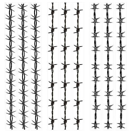 9-Sheet Large Barbed Wire Tattoos, Variety of Barbed Wire Temporary Tattoos for Men Women - Waterproof Fake Tattoos for Concerts & Halloween