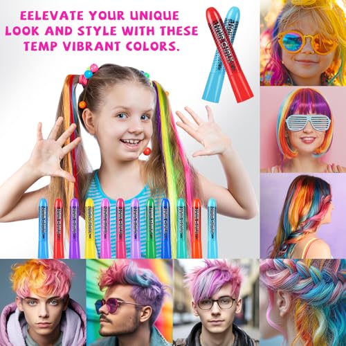 12-Color Washable Hair Chalk for Kids
