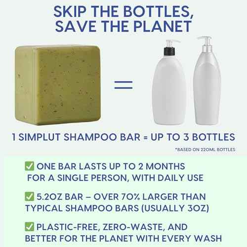 Rosemary & Tea-Tree Scalp Clarifying Shampoo Bar with Keratin, Panthenol, Biotin and Argan-Oil (5.2oz) | Sulfate Free, All Natural, Hair Moisturizing & Nourishing Soap, Deep Cleansing Solid Shampoo