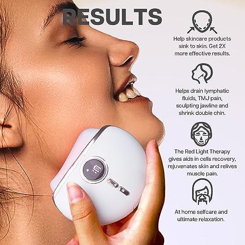 VRAIKO Alpenglow Electric Gua Sha Device, Rose Quartz Gua Sha Facial Tools with Heat and Vibration, Gua Sha Face Massager for Lymphatic Drainage, Lift, Puffiness, Rejuvenation Natural Glow (White)