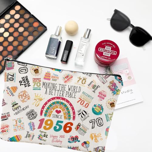 1956 Makeup Bag for 70th Birthday Gifts | Elegant Cosmetic Organizer