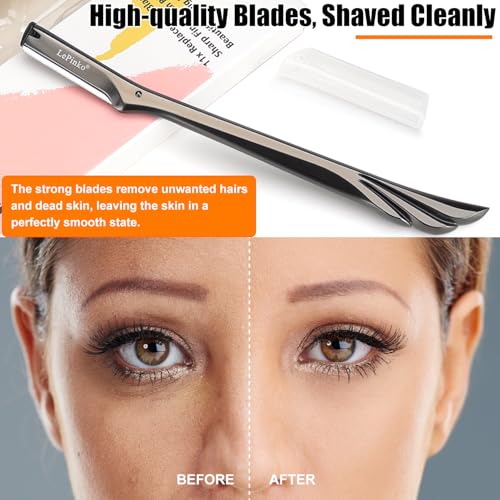 Facial Razor Set for Women & Men - Reusable Metal Dermaplane for Exfoliating & Hair Removal