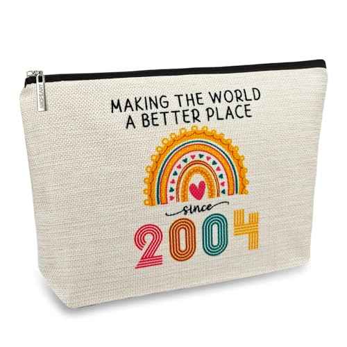 ancpeany 21st Birthday Gifts for Her Makeup Bag, 2004 Happy 21st Birthday Decorations for Women Her, 21 Year Old Birthday Gifts Ideas for Daughter, Sister, Female, Teenage Girls, Cosmetic Travel Pouch