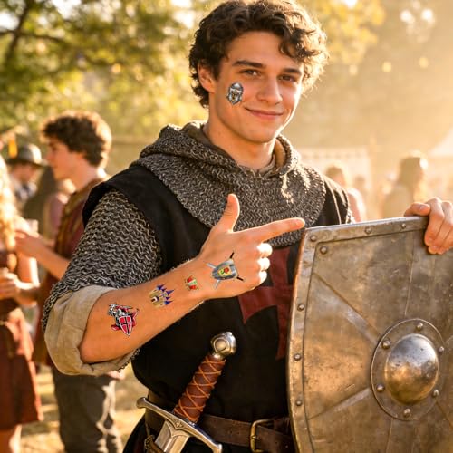 Medieval Castle Temporary Tattoos 20 Sheets 220 Pieces