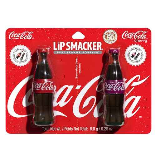 Lip Smacker Coca-Cola Bottle Lip Balm Duo, Moisturizing & Glossy Finish, Featuring Iconic Contour Bottle Design Fun, Collectible Gift for All Ages