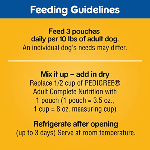 PEDIGREE CHOPPED GROUND DINNER Adult Soft Wet Dog Food 30-Count Variety Pack, 3.5 oz Pouches (Pack of 30)