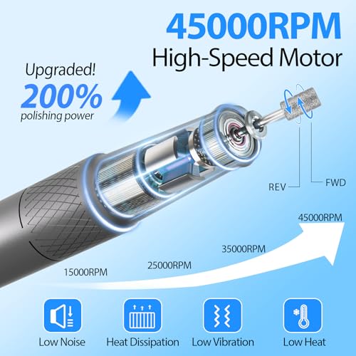PYVOLA Professional Electric Nail Drill 45,000 RPM | Corded E-File