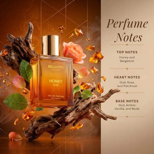 BellaVita Luxury Unisex Perfume Duo - Honey Oud & White Oud Eau de Parfum, Long-Lasting Vegan Fragrances, Gift Set