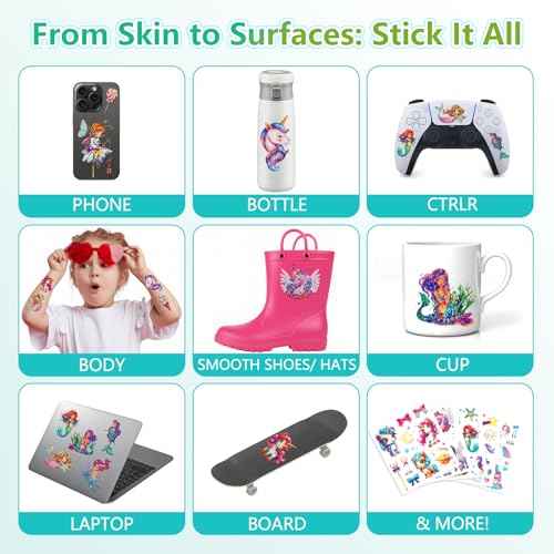 150+ Kids Glitter Temporary Tattoos for Girls ? Individually Wrapped, Waterproof Tattoo Stickers ? Mermaid, Unicorn, Fairy, Butterfly & More