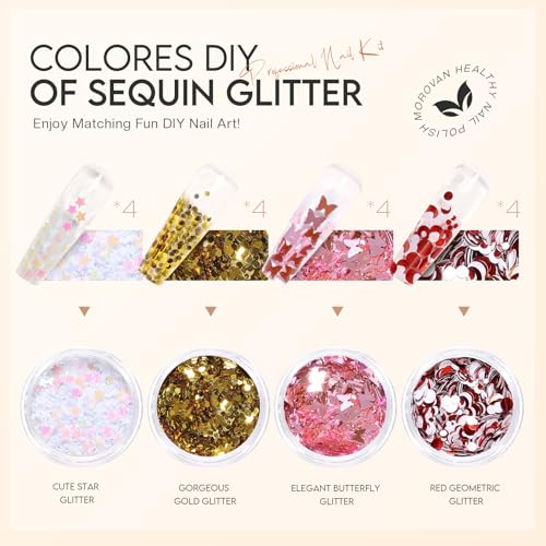 Morovan Poly Gel Nail Kit: 8 PCS Poly Gel Starter Kit With 48W U/V Lamp, DIY At Home Beauty Gifts
