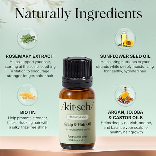 Kitsch Rosemary Hair & Scalp Oil with Biotin - Pre-Wash Hair Treatment, 10ml