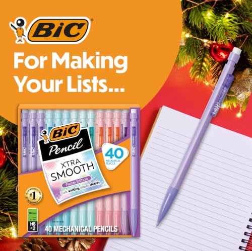 BIC Xtra Smooth Pastel Mechanical Pencils 40-Count Pack of 1