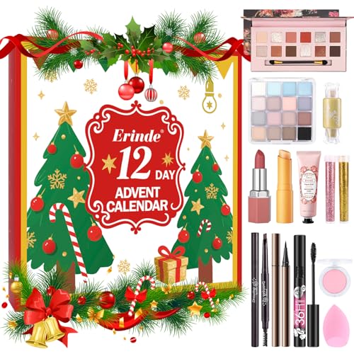 Erinde 12-Day Makeup Advent Calendar 2025 - Christmas Gift Set