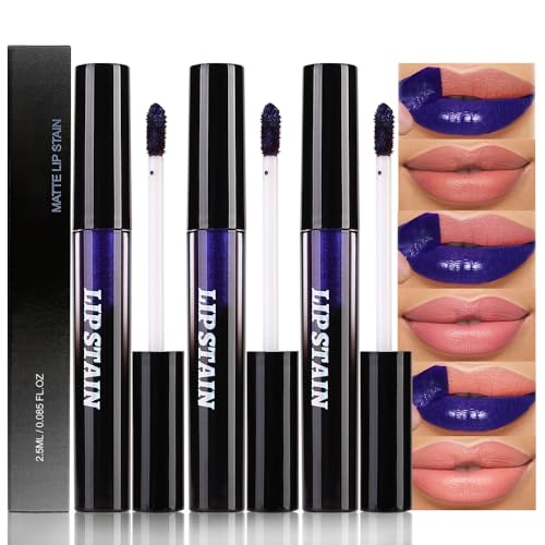 evpct 3Pcs Caramel Red Light Warm Pink Lip Stain Peel Off, Matte Finish Transfer Proof Lips Liner Stain Peel off Lip Tint Gloss Makeup, Long Lasting Waterproof Lipstick Highly Pigmented 24Hrs Original