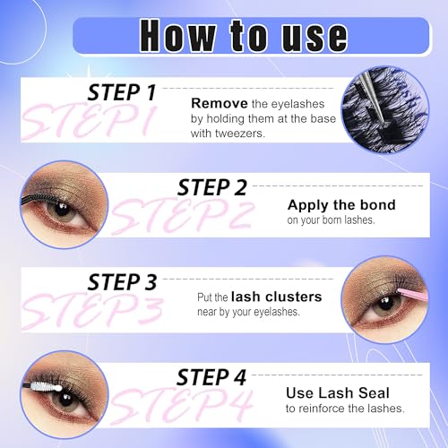 Fluffy D Curl Lash Clusters & Bottom Lashes 294pcs Mix