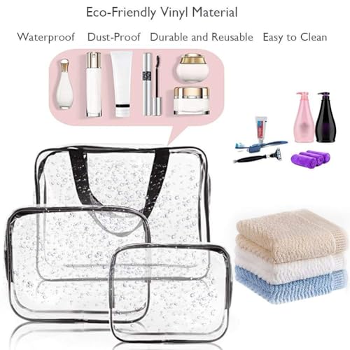 TSA Approved Clear Makeup Bags Set 6 Pcs Cosmetic Travel Organizer