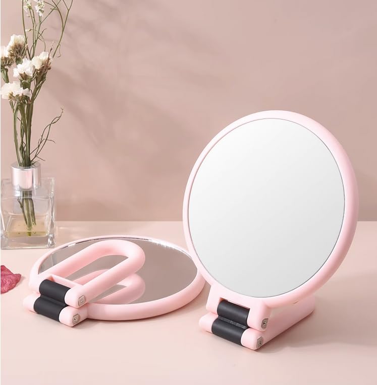 1X 5X Double-Sided Magnifying Mirror with Rotatable Handle