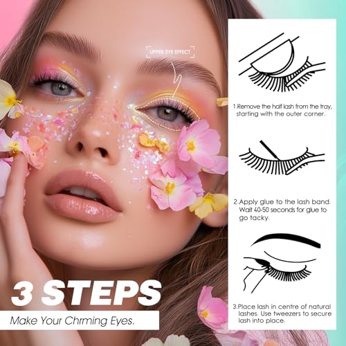 Half Lashes Cat Eye Wispy Faux Mink 10 Pairs Pack