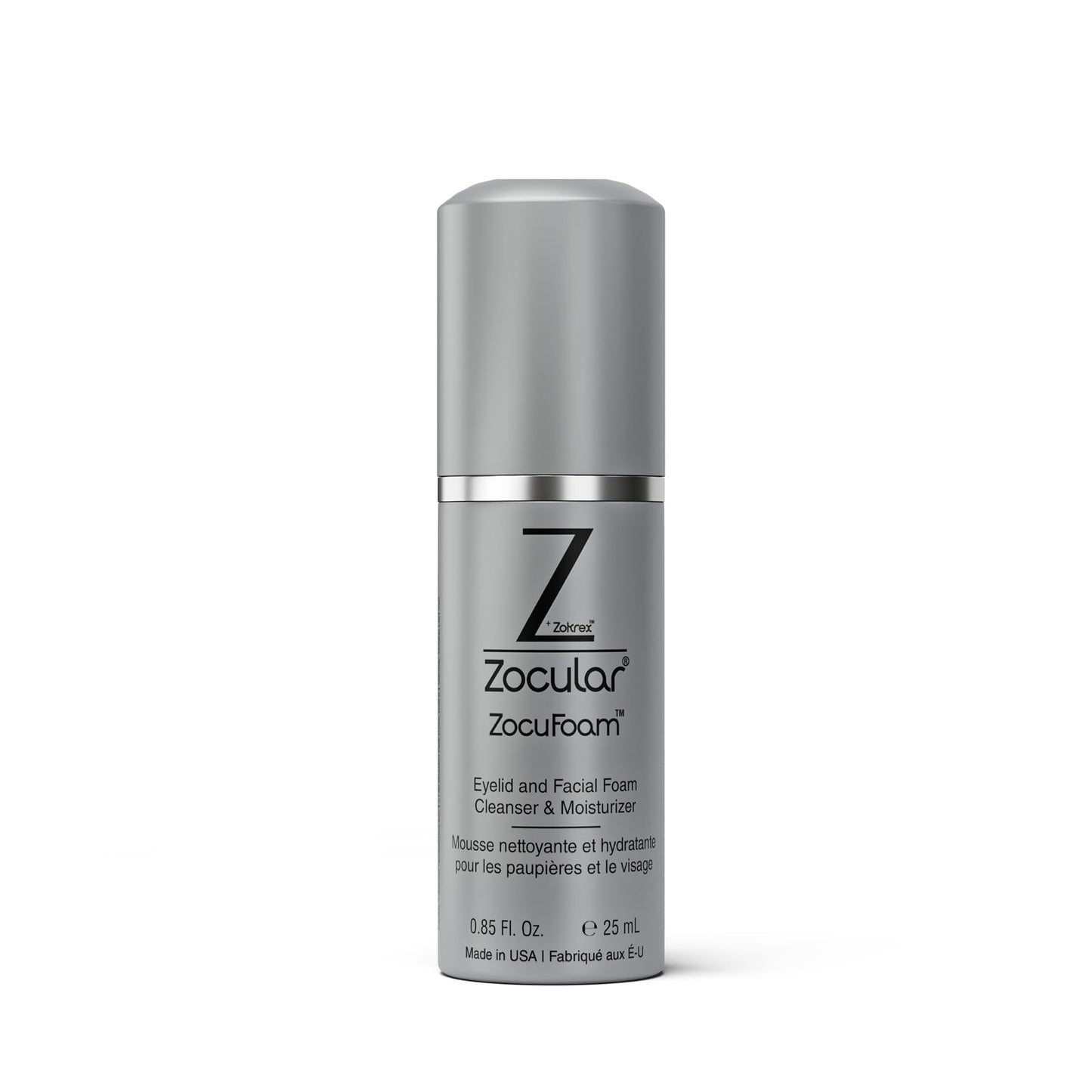Zocular ZocuFoam Eyelid Cleanser - Foaming Eyelid Scrub - Natural pH Balanced Solution - 25mL