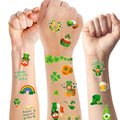 Hying 10 Sheets St. Patrick's Day Temporary Tattoos Irish Shamrock Leprechaun Tattoos Stickers Waterproof Cartoon Makeup Face Tattoos for Saint Patrick¡¯s Day Party Decorations