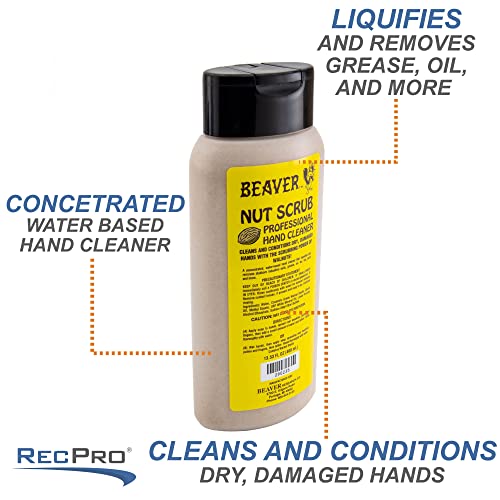 RecPro Beaver Nut Heavy-Duty Walnut Hand Cleaner Scrub - 2 Pack (13.5 oz)