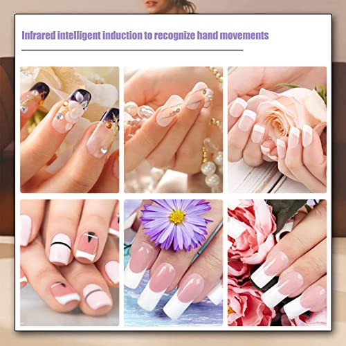 ZJchao Air Nail Dryer, 300W 2 in 1 Automatic Induction Cold Hot Air Nail Polish Drying Fan Wind Blower Dryer for Regular Nail Polish, Home and Salon Use