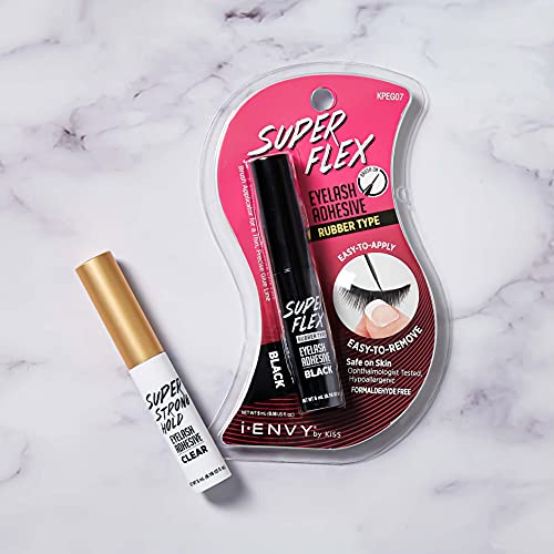i?ENVY Super Flex Brush Eyelash Adhesive Rubber Type Black 0.176 oz KPEG07 (3 PACK)