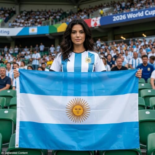 Large 3x5 ft Argentine National Flag - Fade Resistant with Grommets