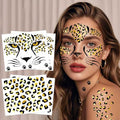 Leopard Print Temporary Face Tattoos with Glitter - Halloween Party
