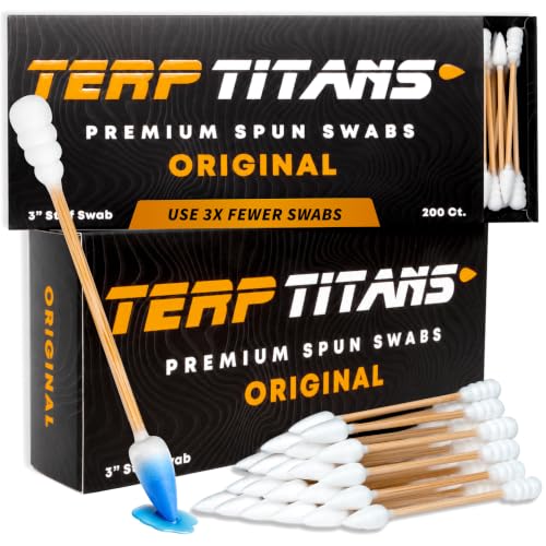 Terp Titans Bamboo Cotton Swabs - Dual-Tip Precision & Absorption, 400 Count