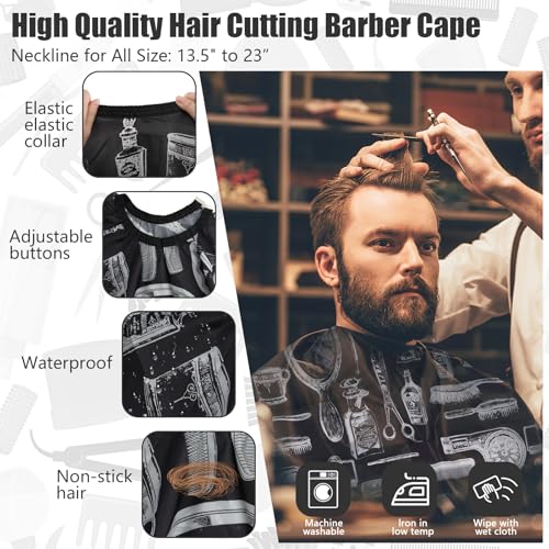 Professional Barber Cape & Accessories Kit - 10 Piece Set