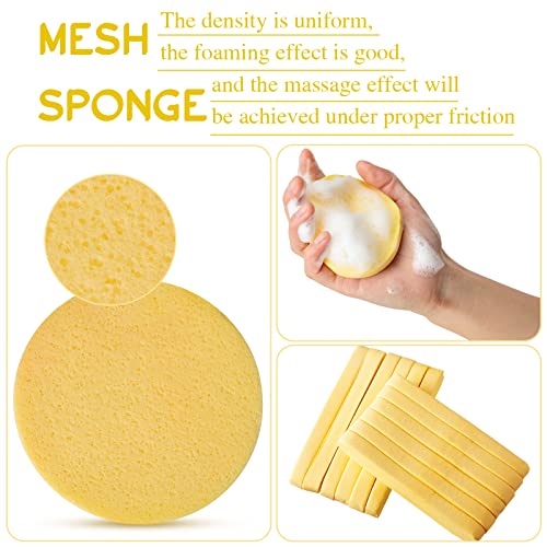 Foaincore 600 Pieces Compressed Facial Sponge Round Facial Sponge for Estheticians Face Sponges for Cleansing Face Wash Pads Disposable Sponges for Women Spa Exfoliating Cleansing(Yellow)