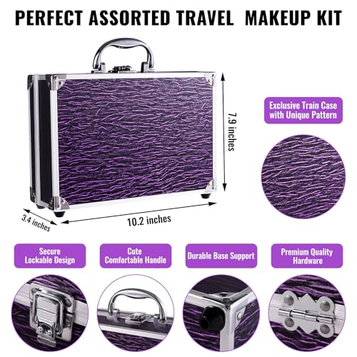 CHARMCODE Makeup Kit with Train Case – Full Beauty Set for Women