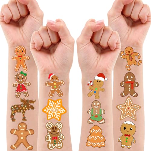 Gingerbread Man Temporary Tattoos - 10 Sheets (100 PCS)