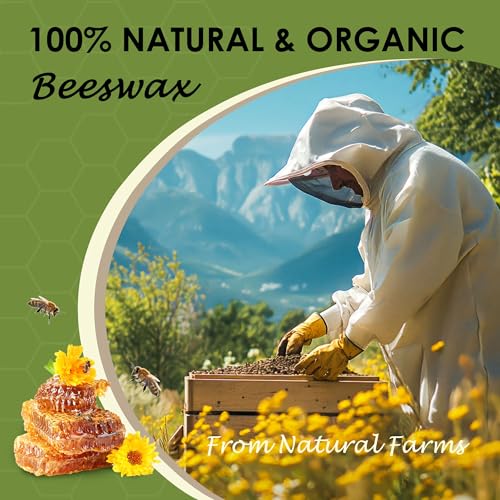 VIPwax 1LB Natural Organic Beeswax Pellets for Candle Making